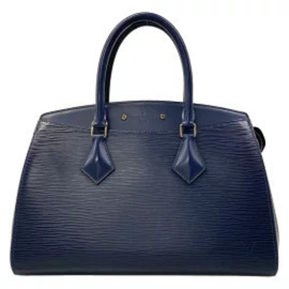 LOUIS VUITTON Soufflot Handbag Indigo Blue Leather